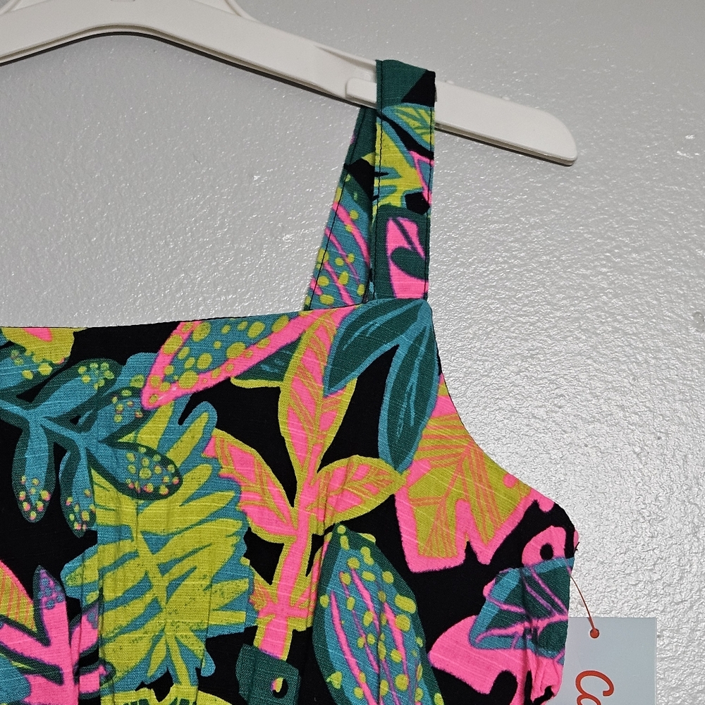 Cat and Jack Girl's  Sleeveless Tropical Print Dress - Picture 5 of 14